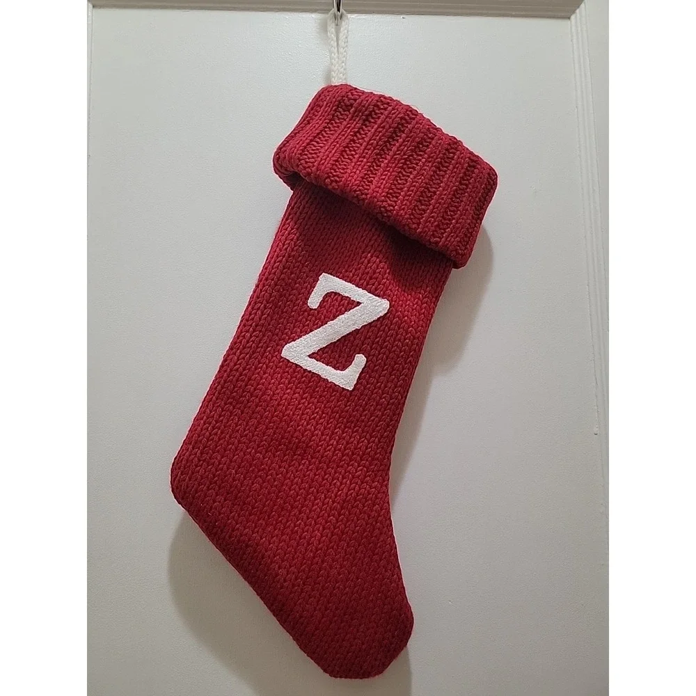 Target Wondershop Red & White Knit Christmas Stocking Monogram Letter Z